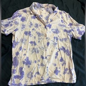 Pink purple tiedye button up